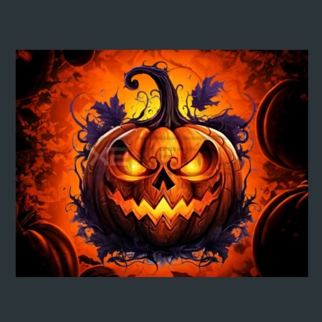 Halloween Pumpkin 27 Metal Wall Art and Desktop Mouse Pad by X2Metal