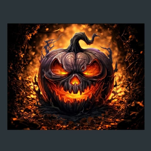 Halloween Pumpkin 29 Metal Wall Art and Desktop Mouse Pad by X2Metal