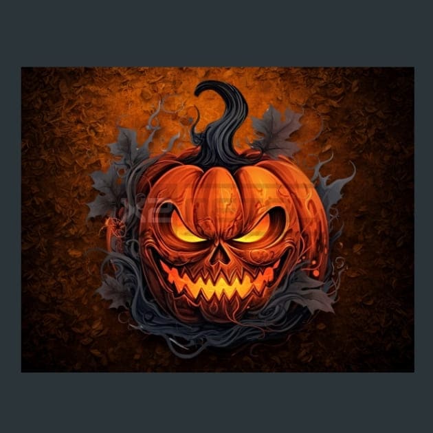 Halloween Pumpkin 30 Metal Wall Art and Desktop Mouse Pad by X2Metal