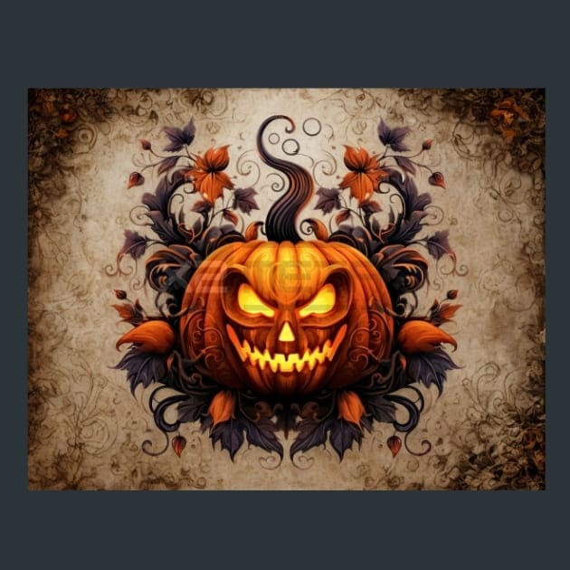 Halloween Pumpkin 4 Metal Wall Art and Desktop Mouse Pad by X2Metal