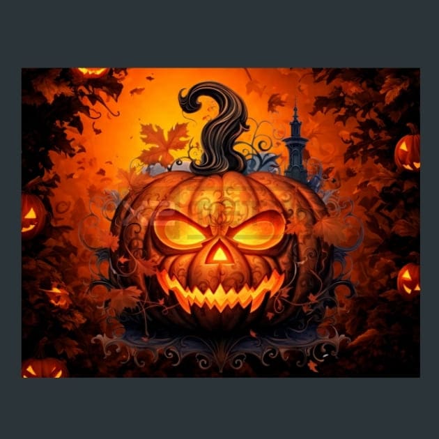 Halloween Pumpkin 5 Metal Wall Art and Desktop Mouse Pad by X2Metal