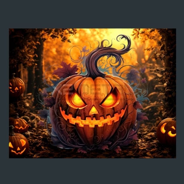 Halloween Pumpkin 7 Metal Wall Art and Desktop Mouse Pad by X2Metal