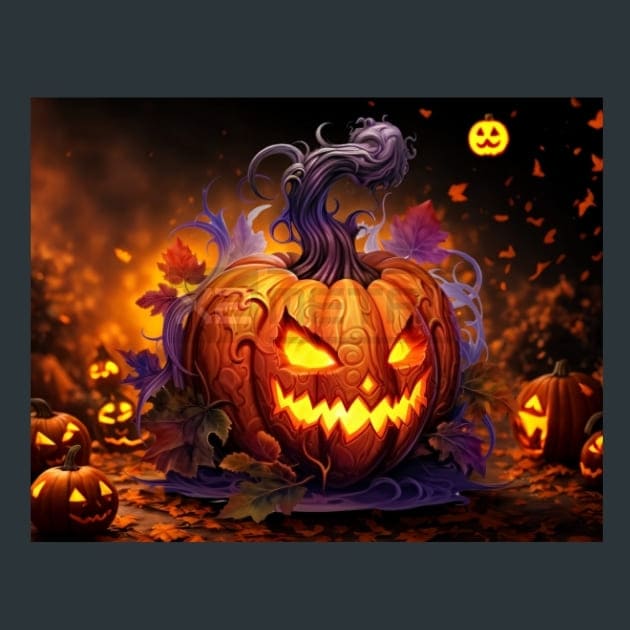 Halloween Pumpkin 8 Metal Wall Art and Desktop Mouse Pad by X2Metal