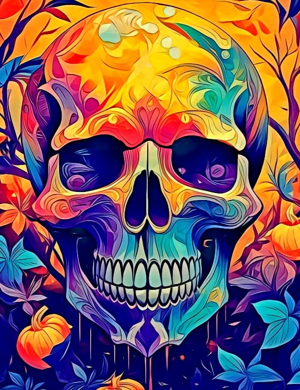 Halloween Skull Metal Prints