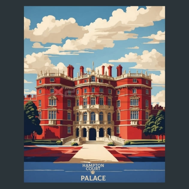Hampton Court Palace United Kingdom Metal Wall Art and Desktop Mouse Pad by X2Metal