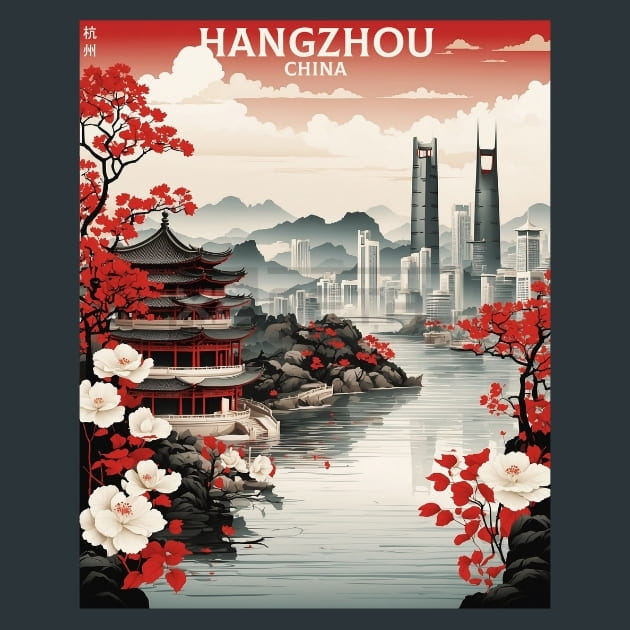Hangzhou 2 China Metal Wall Art and Desktop Mouse Pad by X2Metal