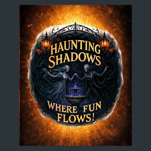 Haunting Shadows Where Fun Flows Metal Wall Art and Desktop Mouse Pad by X2Metal