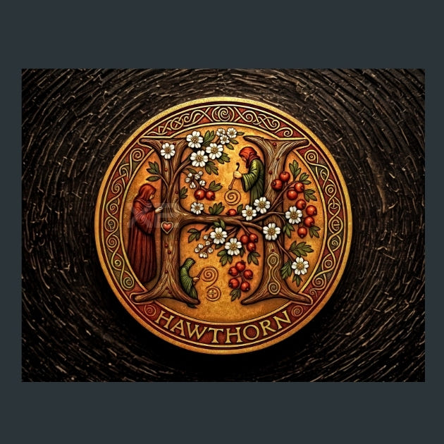 Hawthorn-Zodiac-Signs-Celtic Metal Wall Art and Desktop Mouse Pad by X2Metal