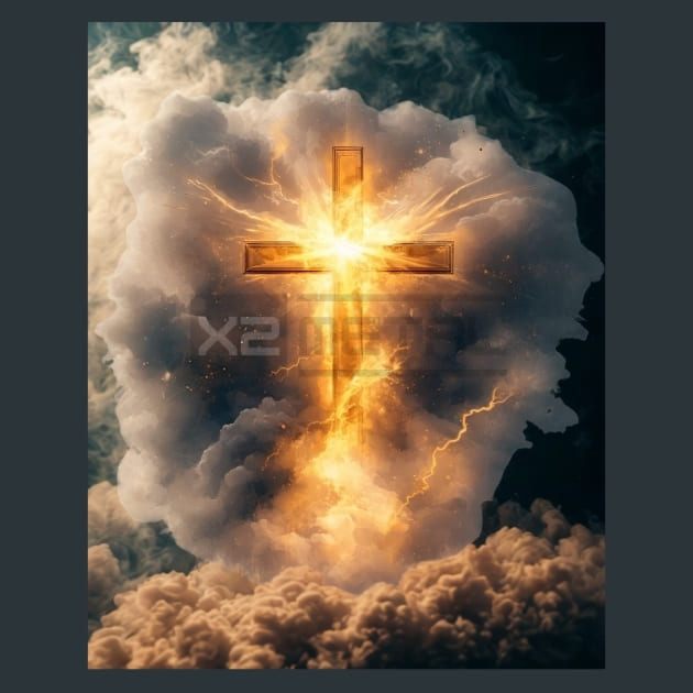 Heavenly Cross 9 Metal Wall Art and Desktop Mouse Pad by X2Metal
