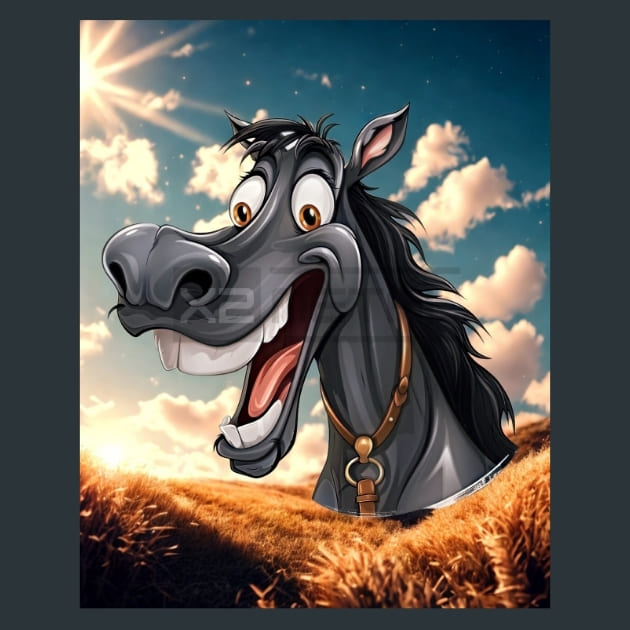 Hee Haw Horses 1 Metal Wall Art and Desktop Mouse Pad by X2Metal