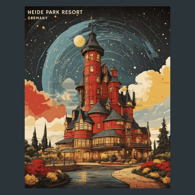 Heide Park Resort 2 Germany Metal Wall Art and Desktop Mouse Pad by X2Metal