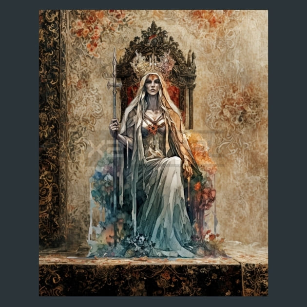 Hel Mythology Metal Wall Art and Desktop Mouse Pad by X2Metal