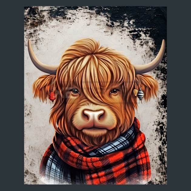 Highland Cow 12 Metal Wall Art and Desktop Mouse Pad by X2Metal