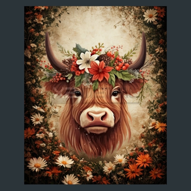 Highland Cow 19 Metal Wall Art and Desktop Mouse Pad by X2Metal