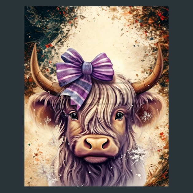 Highland Cow 24 Metal Wall Art and Desktop Mouse Pad by X2Metal