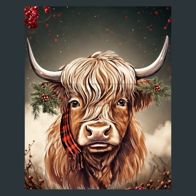 Highland Cow 31 Metal Wall Art and Desktop Mouse Pad by X2Metal