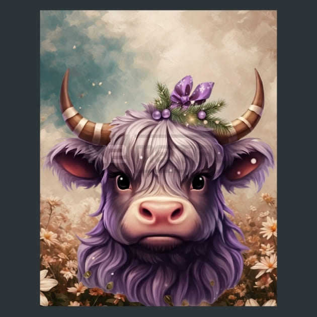 Highland Cow 36 Metal Wall Art and Desktop Mouse Pad by X2Metal