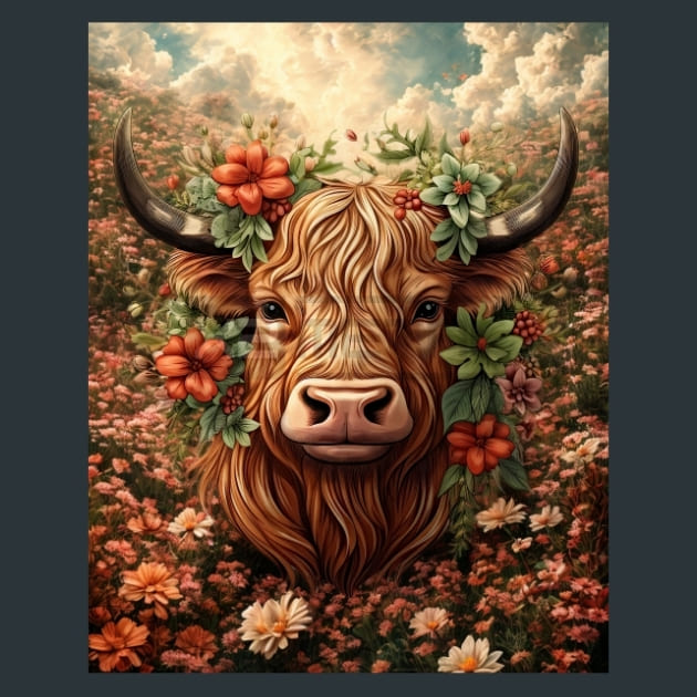 Highland Cow 3 Metal Wall Art and Desktop Mouse Pad by X2Metal