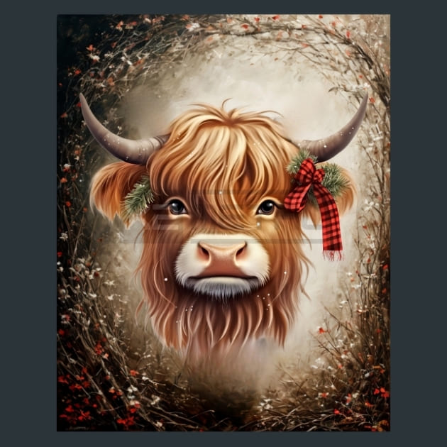 Highland Cow 6 Metal Wall Art and Desktop Mouse Pad by X2Metal
