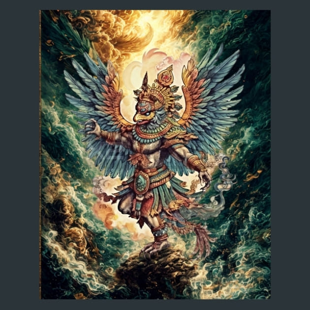 Hindu Garuda Metal Wall Art and Desktop Mouse Pad by X2Metal