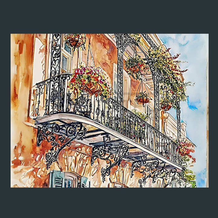 Historic French Quarter Louisiana Metal Wall Art and Desktop Mouse Pad by X2Metal
