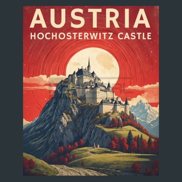 Hochosterwitz Castle Austria Metal Wall Art and Desktop Mouse Pad by X2Metal