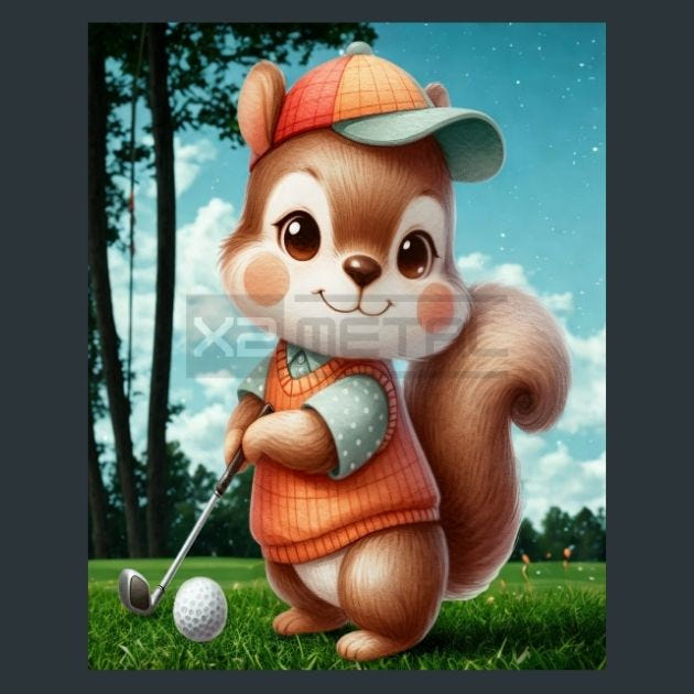 Hockey Squirrel 07 Metal Wall Art and Desktop Mouse Pad by X2Metal