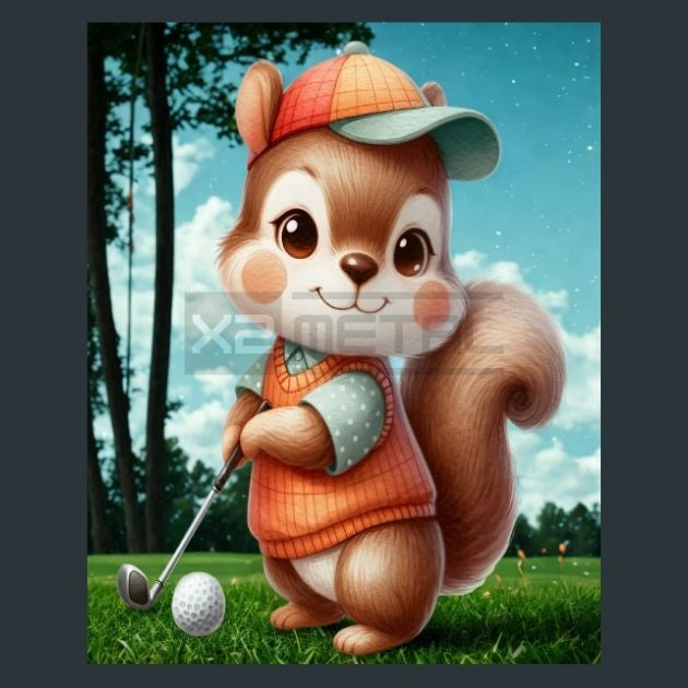 Hockey Squirrel 07 Metal Wall Art and Desktop Mouse Pad by X2Metal