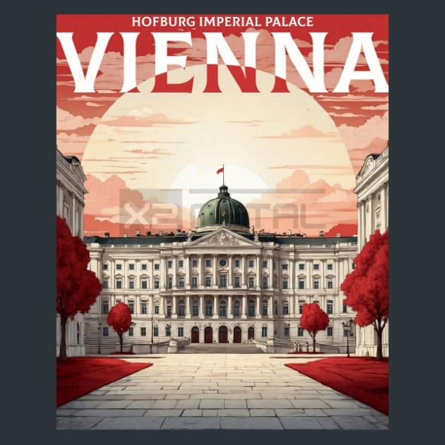 Hofburg Imperial Palace Austria Metal Wall Art and Desktop Mouse Pad by X2Metal
