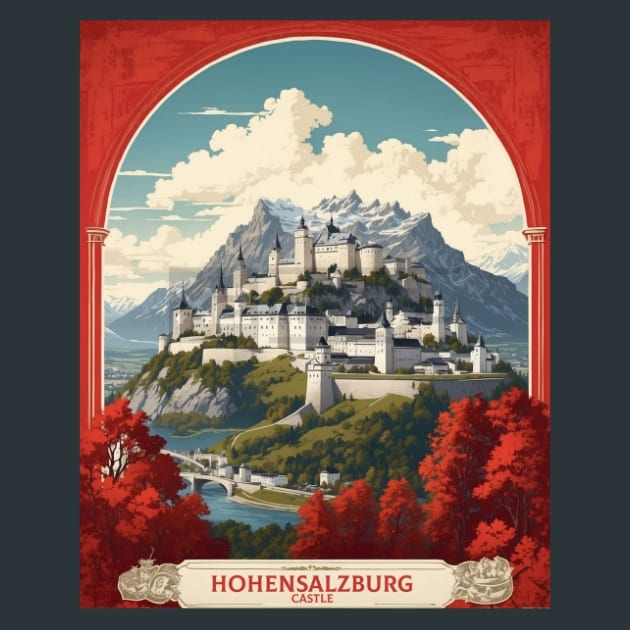 Hohensalzburg Castle Austria 3 Metal Wall Art and Desktop Mouse Pad by X2Metal