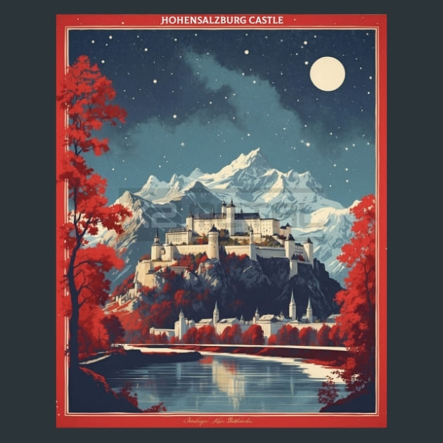 Hohensalzburg Castle Austria Metal Wall Art and Desktop Mouse Pad by X2Metal