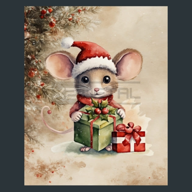 Holiday Mouse 19 Metal Wall Art and Desktop Mouse Pad by X2Metal