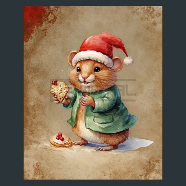 Holiday Mouse 1 Metal Wall Art and Desktop Mouse Pad by X2Metal