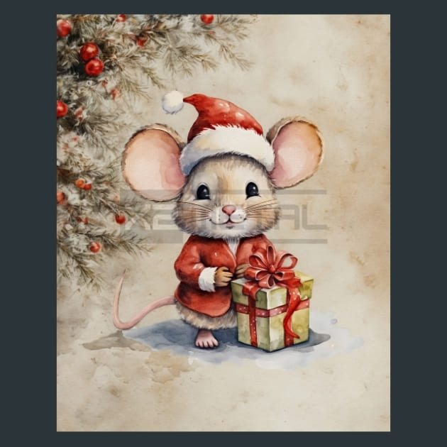 Holiday Mouse 22 Metal Wall Art and Desktop Mouse Pad by X2Metal