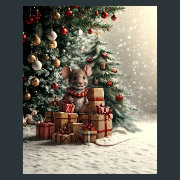 Holiday Mouse 27 Metal Wall Art and Desktop Mouse Pad by X2Metal