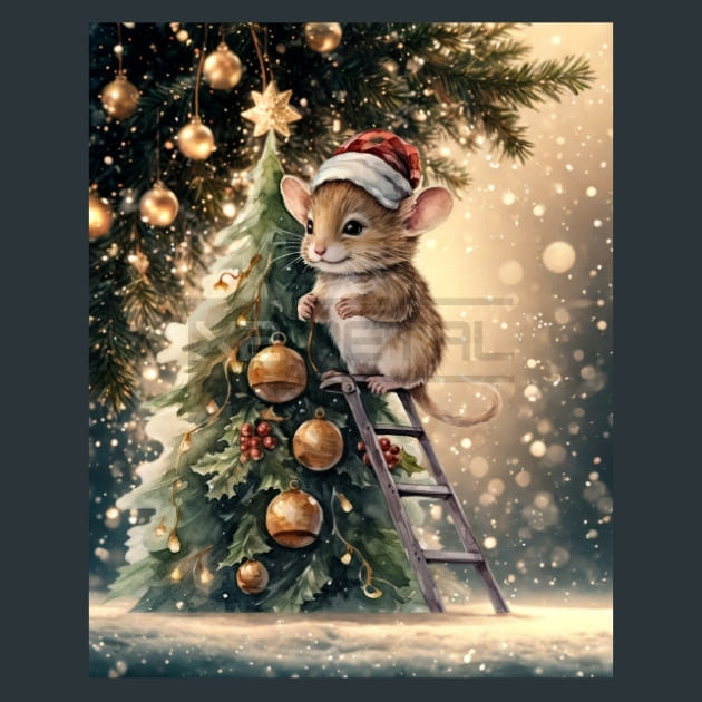 Holiday Mouse 4 Metal Wall Art and Desktop Mouse Pad by X2Metal