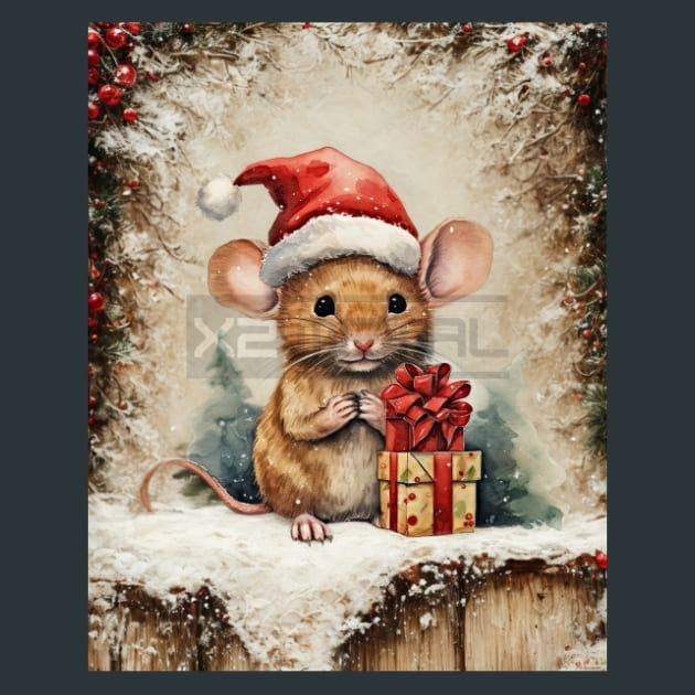 Holiday Mouse 6 Metal Wall Art and Desktop Mouse Pad by X2Metal