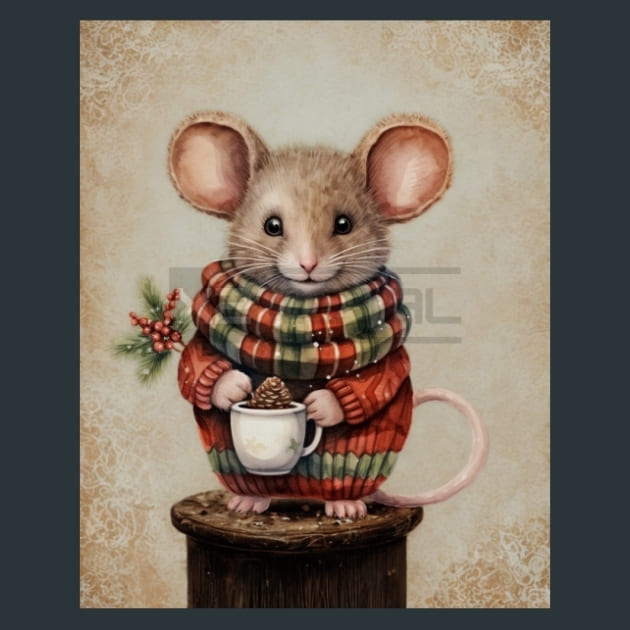 Holiday Mouse 7 Metal Wall Art and Desktop Mouse Pad by X2Metal