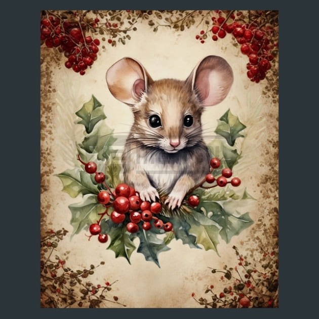 Holiday Mouse 9 Metal Wall Art and Desktop Mouse Pad by X2Metal