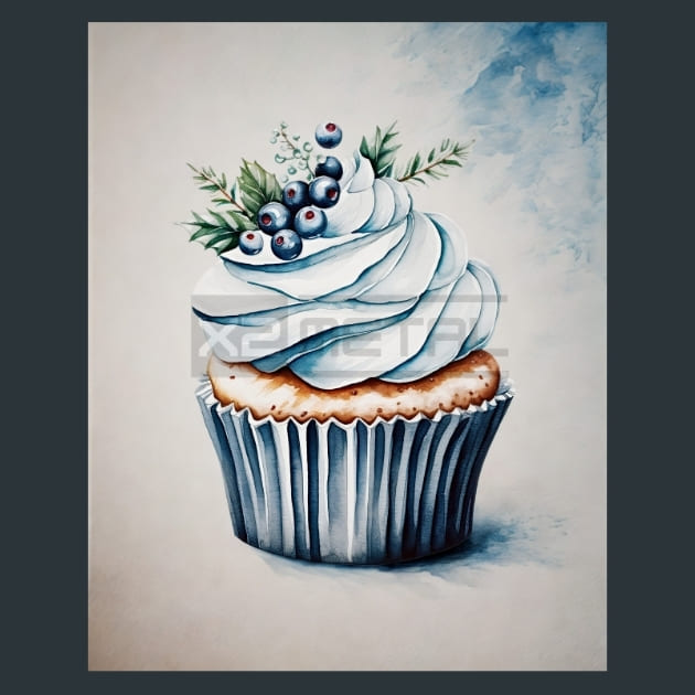 Holly Jolly Cupcakes 41 Metal Wall Art and Desktop Mouse Pad by X2Metal