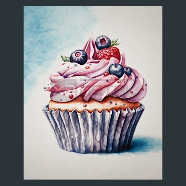 Holly Jolly Cupcakes 46 Metal Wall Art and Desktop Mouse Pad by X2Metal