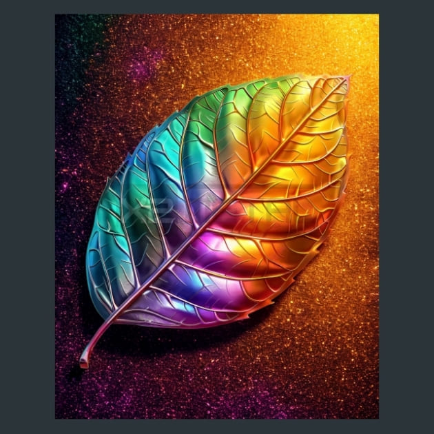 Holographic Leaf Metal Wall Art and Desktop Mouse Pad by X2Metal