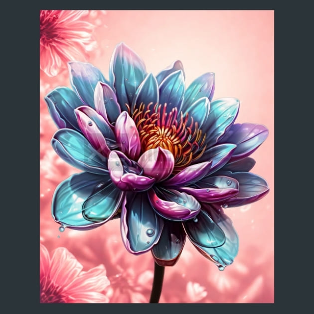 Holographic Water Lily Metal Wall Art and Desktop Mouse Pad by X2Metal