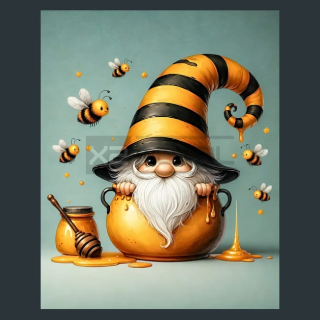 Honey Bee Gnomes 13 Metal Wall Art and Desktop Mouse Pad by X2Metal
