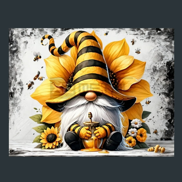 Honey Bee Gnomes 20 Metal Wall Art and Desktop Mouse Pad by X2Metal