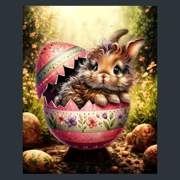 Easter Egg Joy 5 Metal Wall Art and Desktop Mouse Pad by X2Metal