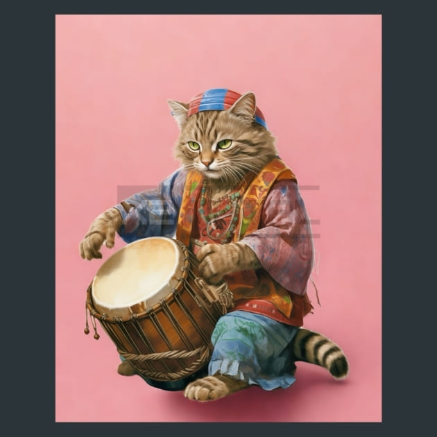 Horn Dust Cat – Metal Print &amp; Mouse Pad | ChromaLuxe | Made in Iowa USA