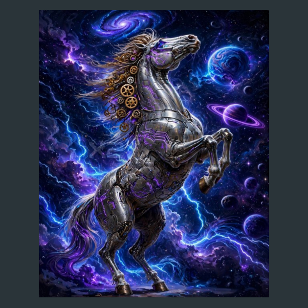 Horse-Cosmic-2-Metal-Print