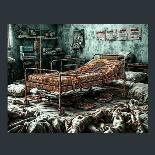 Hospital Zombie-Wasteland Metal Wall Art and Desktop Mouse Pad by X2Metal