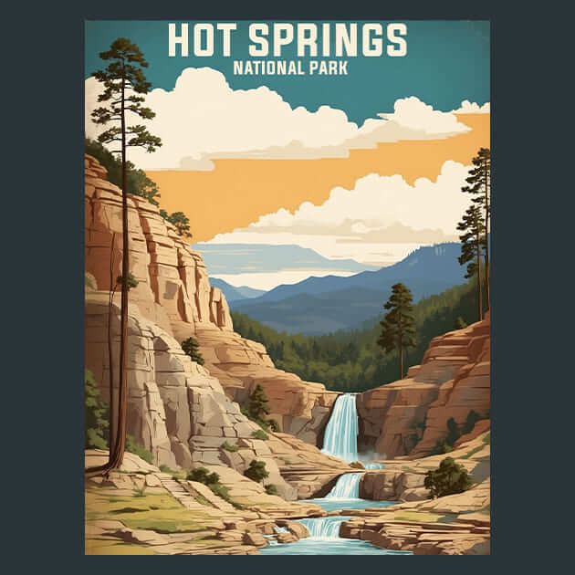 Hot Springs Metal Wall Art and Desktop Mouse Pad by X2Metal